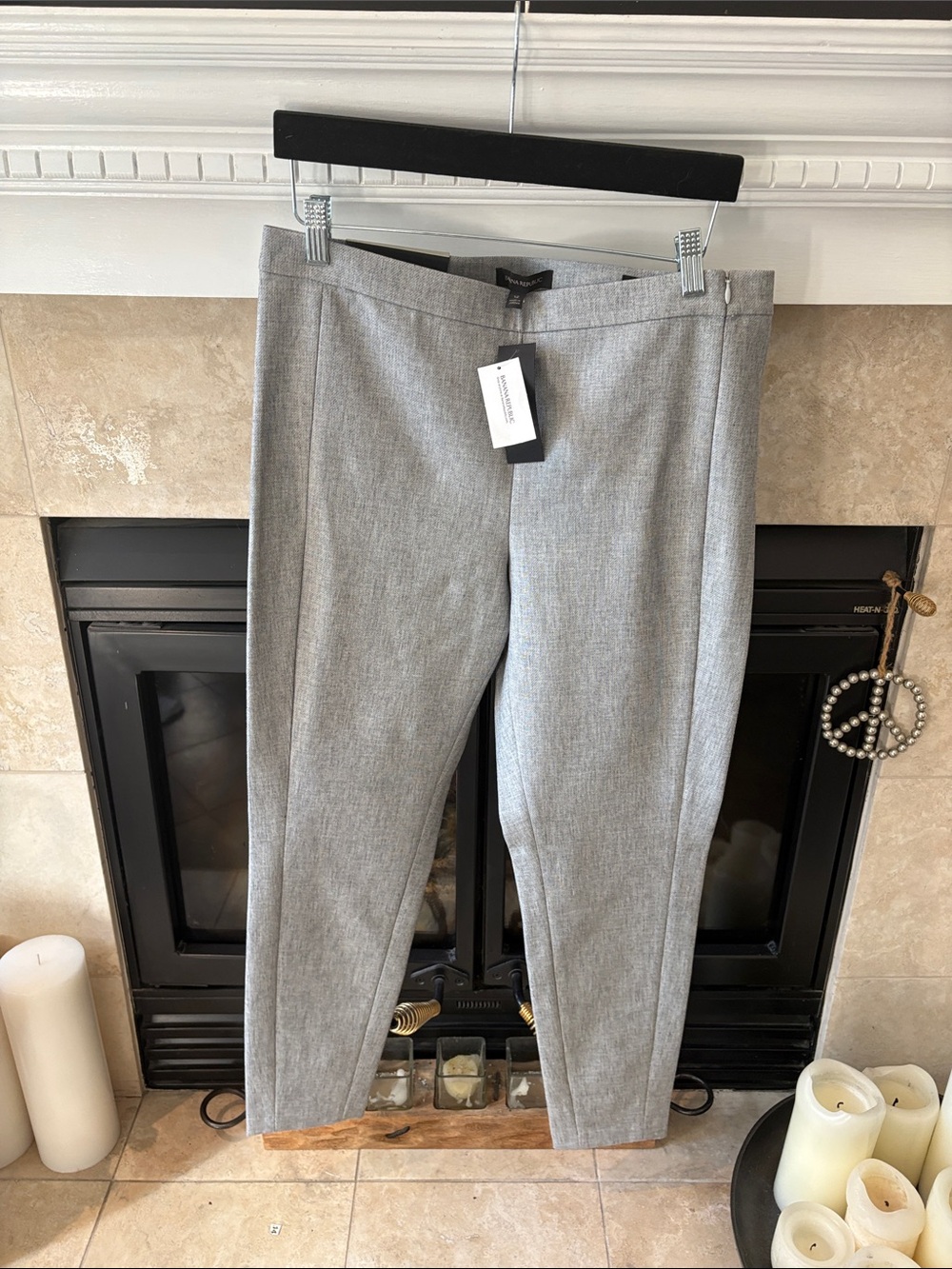 Banana Republic Gray Tailored Straight-Leg Dress Pants